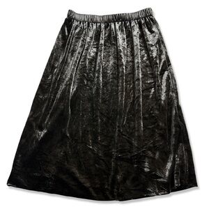 VINTAGE Black Velvet Girls Skirt